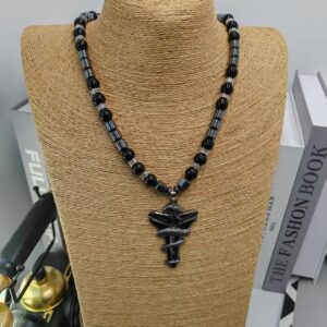 Bold Black Snake Pendant Necklace