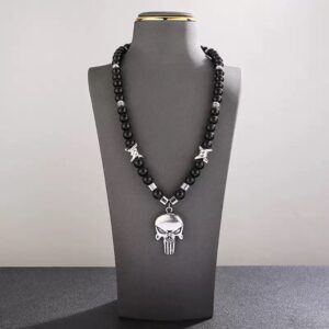 Skull Pendant Beaded Necklace